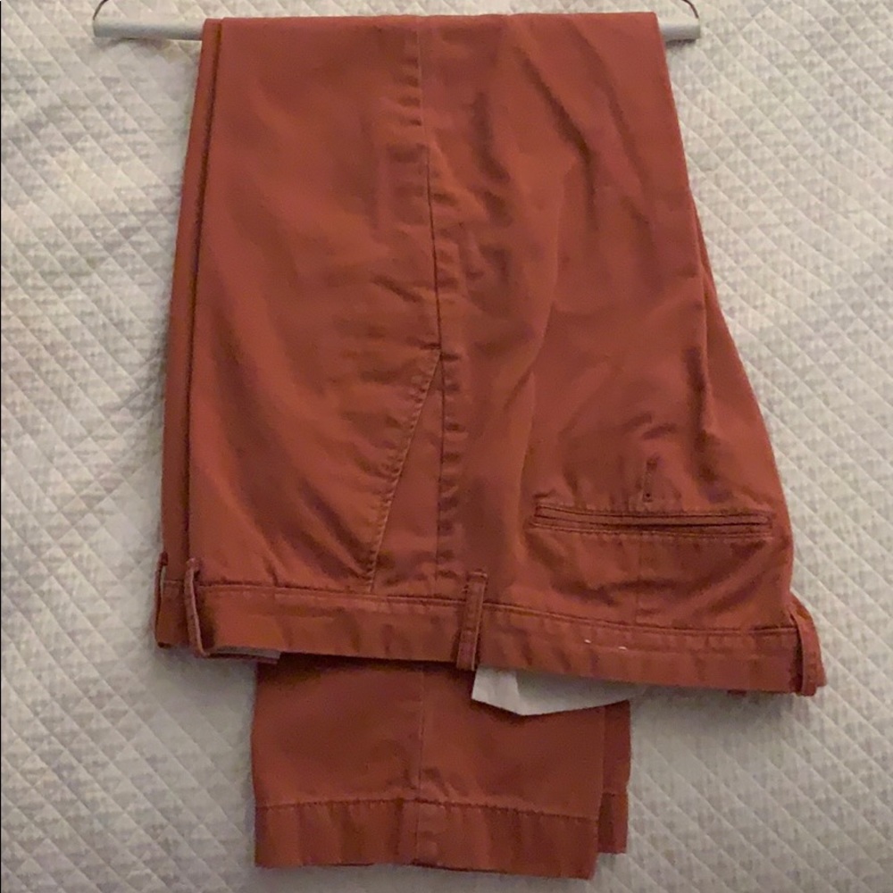 J. crew washed twill orange Trousers sz 36x30